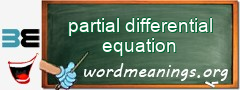 WordMeaning blackboard for partial differential equation